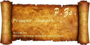 Propper Zsanett névjegykártya